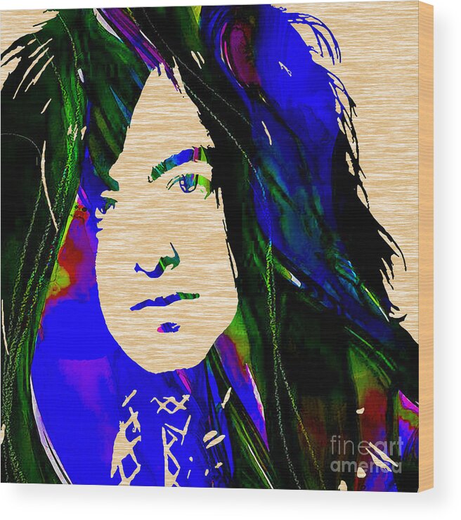 Jimmy Page Wood Print featuring the mixed media Jimmy Page Collection #12 by Marvin Blaine