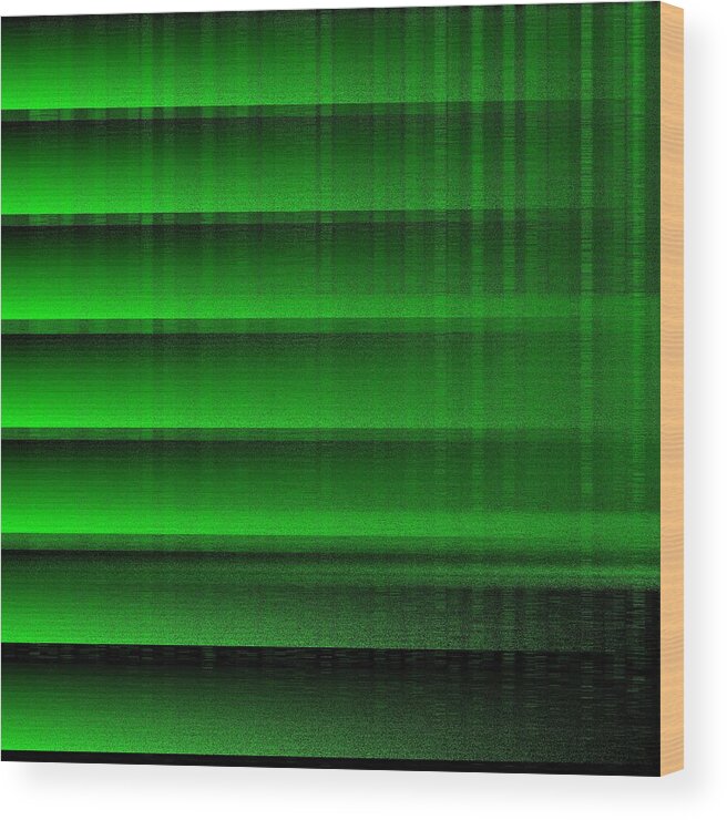 Green 16 Shades Abstract Algorithm Digital Rithmart Wood Print featuring the digital art 16shades.4 by Gareth Lewis