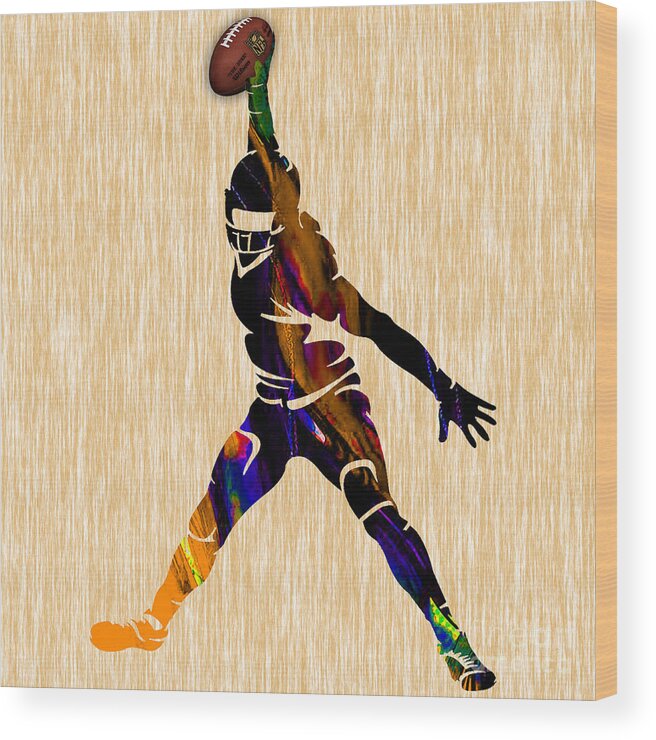 Football Wood Print featuring the mixed media Football #19 by Marvin Blaine