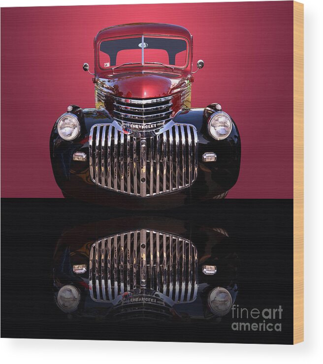 Car Wood Print featuring the photograph 1946 Chevy Panel Truck by Jim Carrell