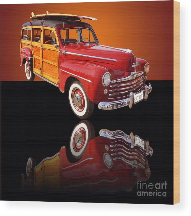 Car Wood Print featuring the photograph 1947 Ford Woody by Jim Carrell