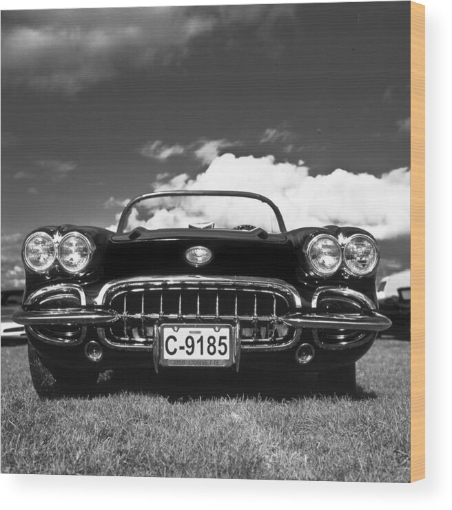 Car Wood Print featuring the photograph 1958 Vintage Chevrolet Corvette by Gianfranco Weiss