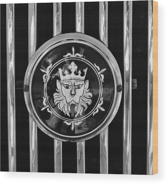 1969 Morgan Roadster Grille Emblem Wood Print featuring the photograph 1969 Morgan Roadster Grille Emblem 3 by Jill Reger