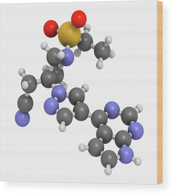 Baricitinib Wood Print featuring the photograph Baricitinib Janus Kinase Inhibitor Drug #2 by Molekuul