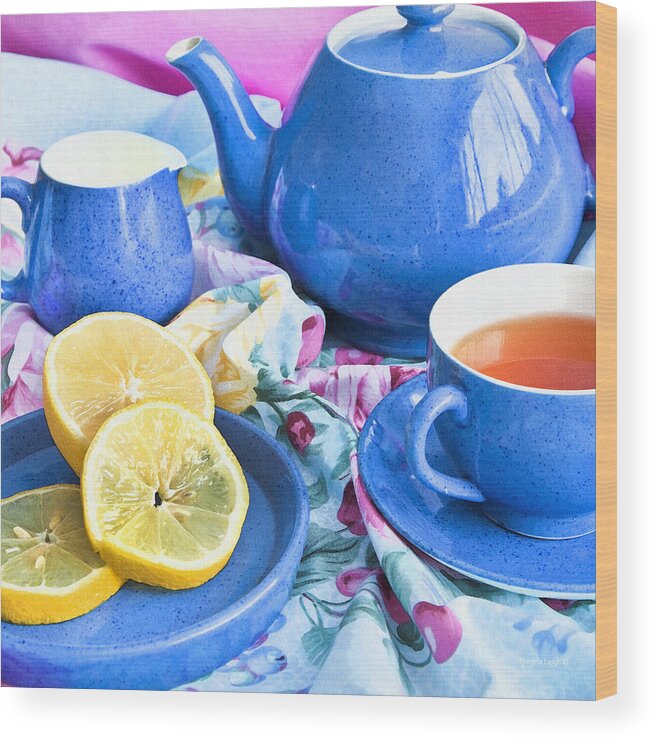 Square Format Wood Print featuring the photograph Do You Take Lemon? by Theresa Tahara