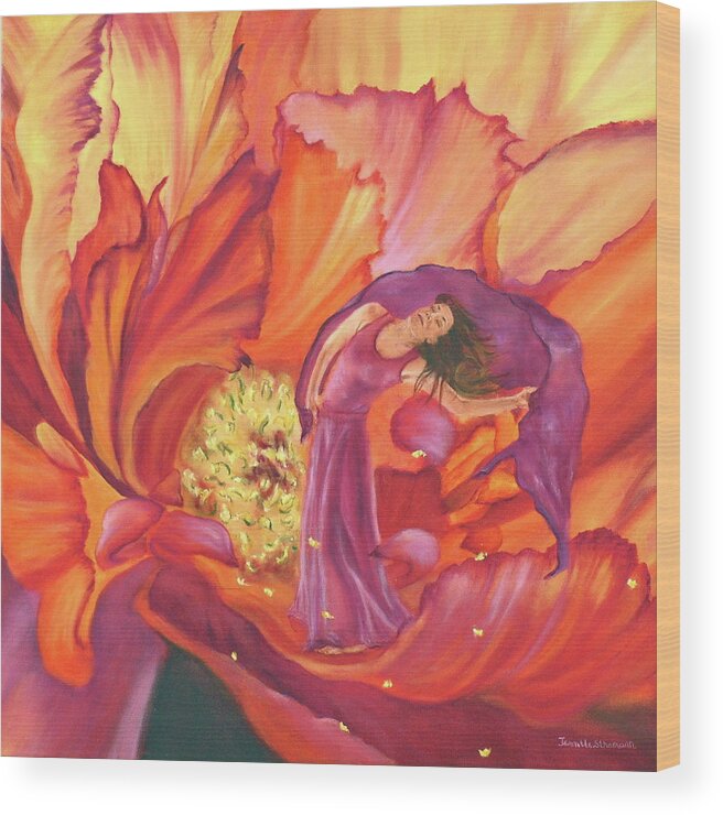 Praise Wood Print featuring the painting Releasing His Fragrance by Jeanette Sthamann