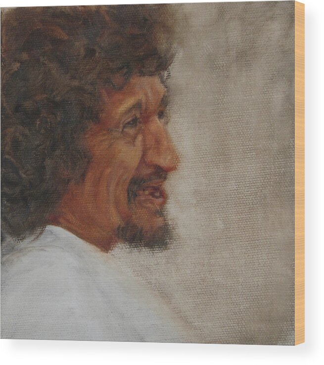 Portrait Wood Print featuring the painting Secret Mirth by Connie Schaertl