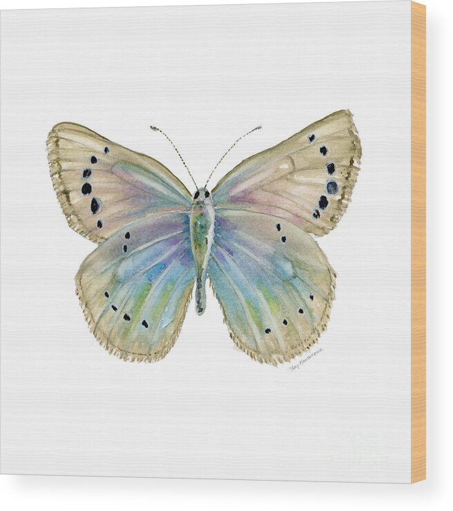 Alexis Wood Print featuring the painting 25 Alexis Butterfly by Amy Kirkpatrick