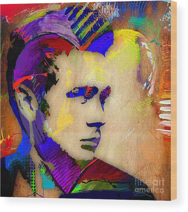 James Dean Wood Print featuring the mixed media James Dean Collection #27 by Marvin Blaine