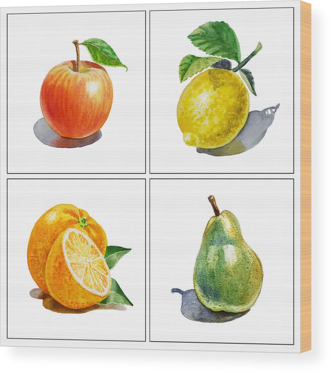 Apple Wood Print featuring the painting Farmers Market Delight #2 by Irina Sztukowski