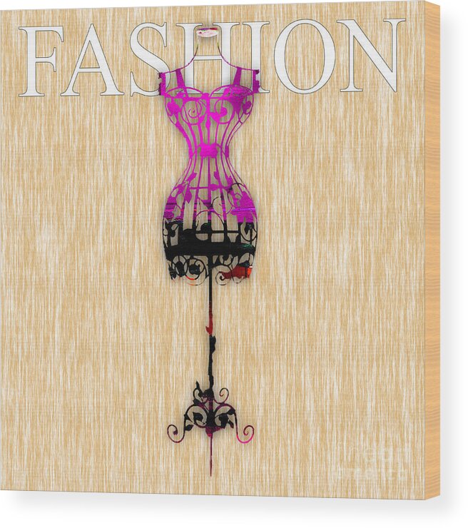 Fashion Wood Print featuring the mixed media Fashion #3 by Marvin Blaine