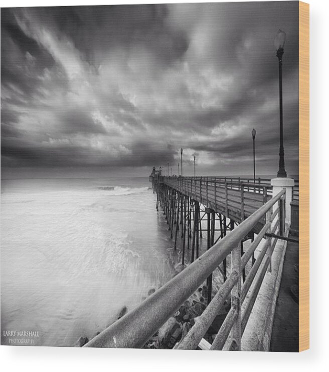  Wood Print featuring the photograph Long Exposure Sunset At The Oceanside by Larry Marshall