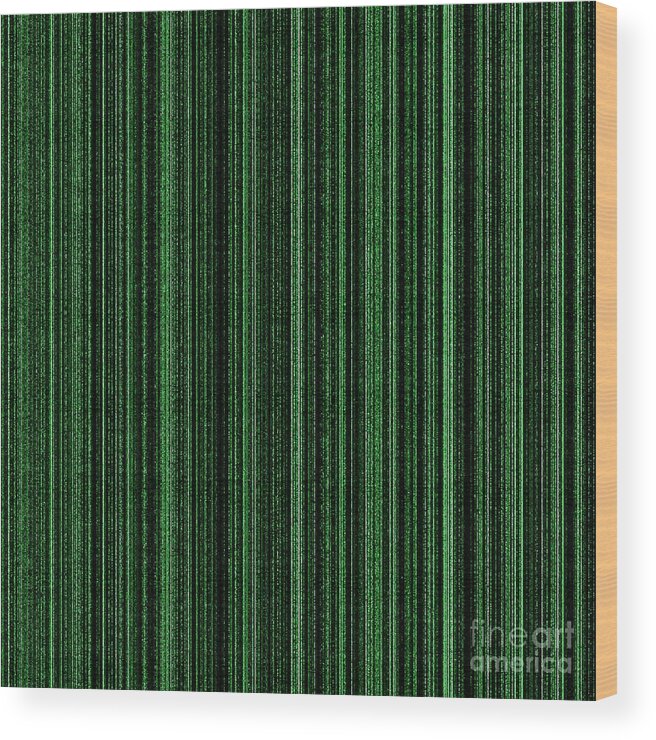 Green Wood Print featuring the digital art Matrix Green #3 by Henrik Lehnerer