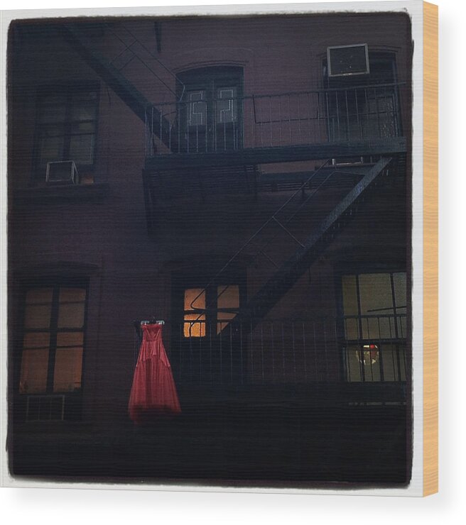 Nyc Wood Print featuring the photograph The Red Gown by Natasha Marco