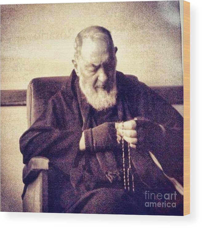 Father Wood Print featuring the photograph Padre Pio by Matteo TOTARO