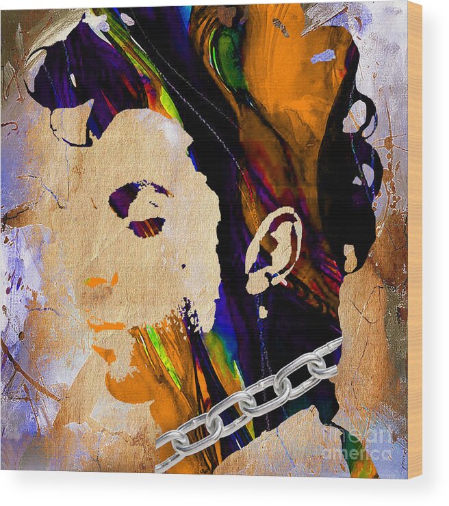 Prince Wood Print featuring the mixed media Prince Collection #4 by Marvin Blaine