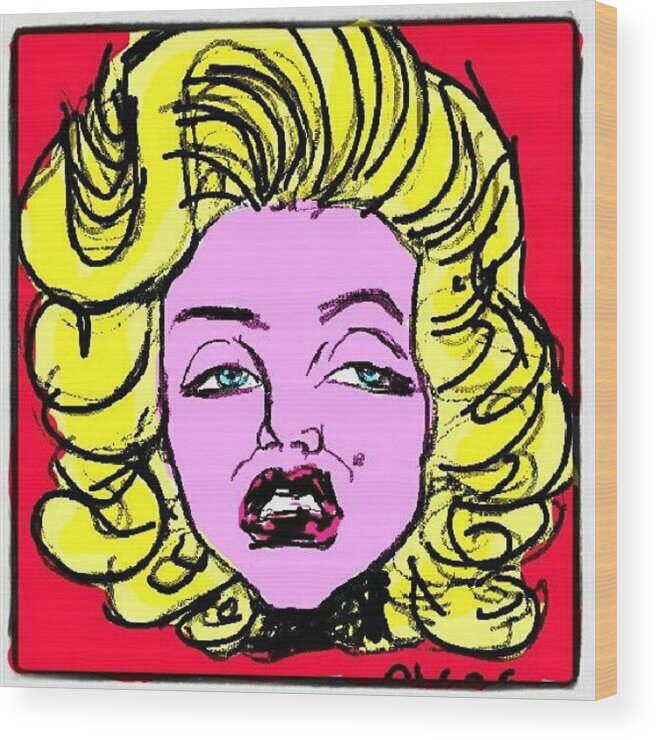 Marylin Monroe Wood Print featuring the photograph Marilyn Monroe Caricature by Nuno Marques
