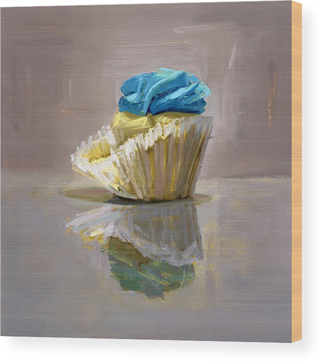 Cupcake Wood Print featuring the painting Untitled #374 by Chris N Rohrbach