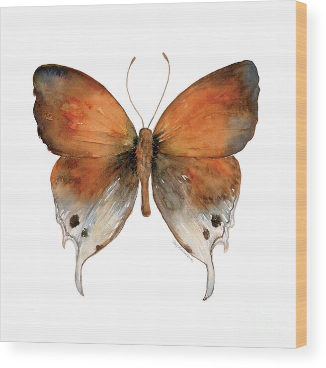 Manto Wood Print featuring the painting 47 Mantoides Gama Butterfly by Amy Kirkpatrick