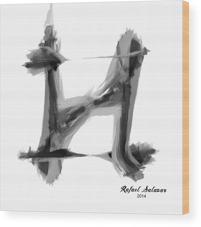 Abstract Wood Print featuring the digital art Abstract Series I #6 by Rafael Salazar