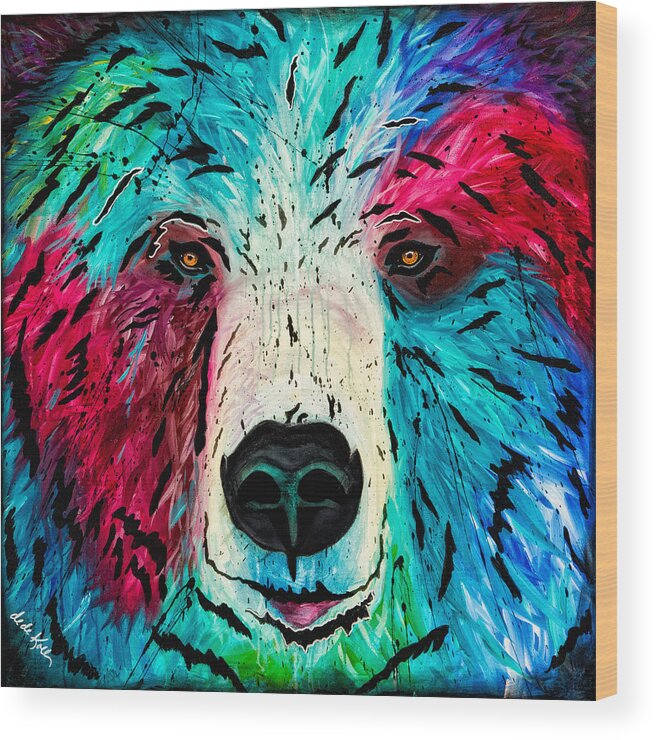 Acrylic Wood Print featuring the painting Bear by Dede Koll