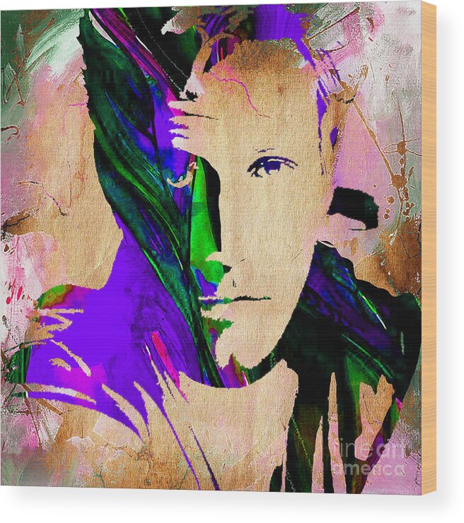 Ben Affleck Wood Print featuring the mixed media Ben Affleck Collection #8 by Marvin Blaine