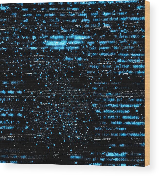 Nobody Wood Print featuring the photograph Computer Code #8 by Mehau Kulyk/science Photo Library