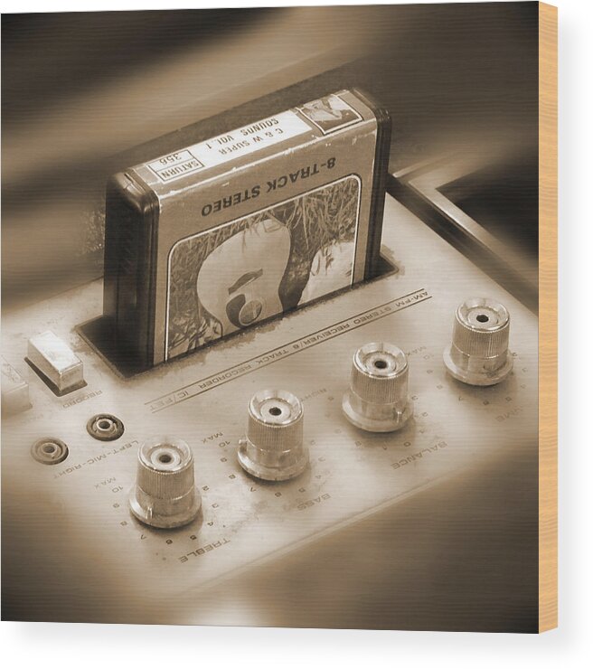 8-track Tape Player Wood Print featuring the photograph 8-Track Tape Player by Mike McGlothlen