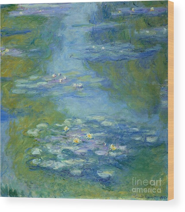 French Wood Print featuring the painting Waterlilies by Claude Monet