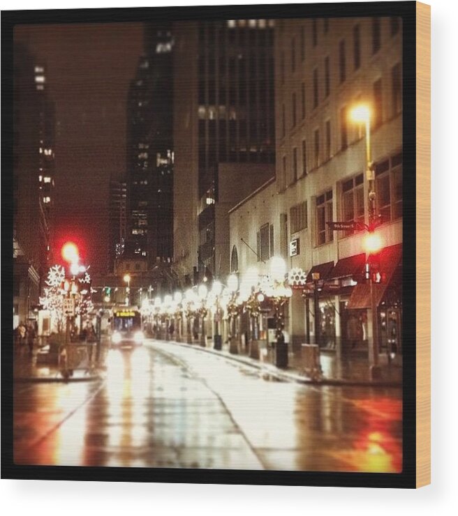 Nicollet Wood Print featuring the photograph Nicollet Mall in Winter by Hermes Fine Art