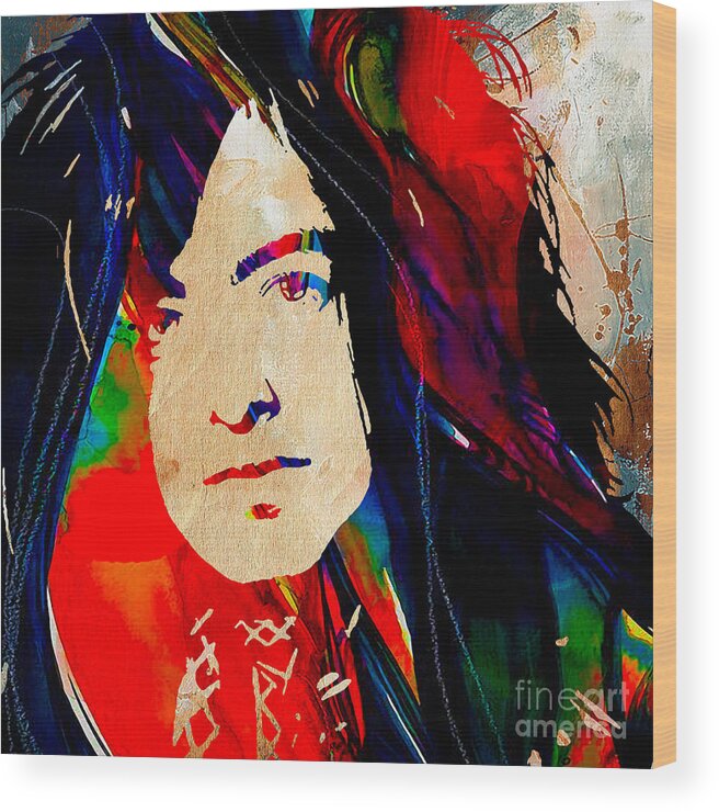 Jimmy Page Wood Print featuring the mixed media Jimmy Page Collection #9 by Marvin Blaine