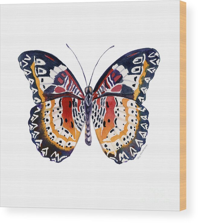 Lacewing Butterfly Wood Print featuring the painting 94 Lacewing Butterfly by Amy Kirkpatrick
