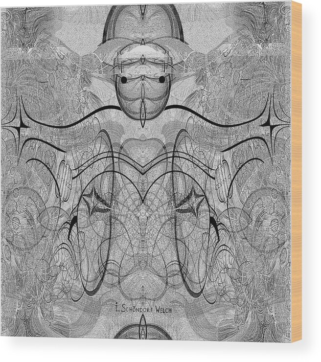 889 Wood Print featuring the digital art 989 - Giant Creature Fractal ... by Irmgard Schoendorf Welch