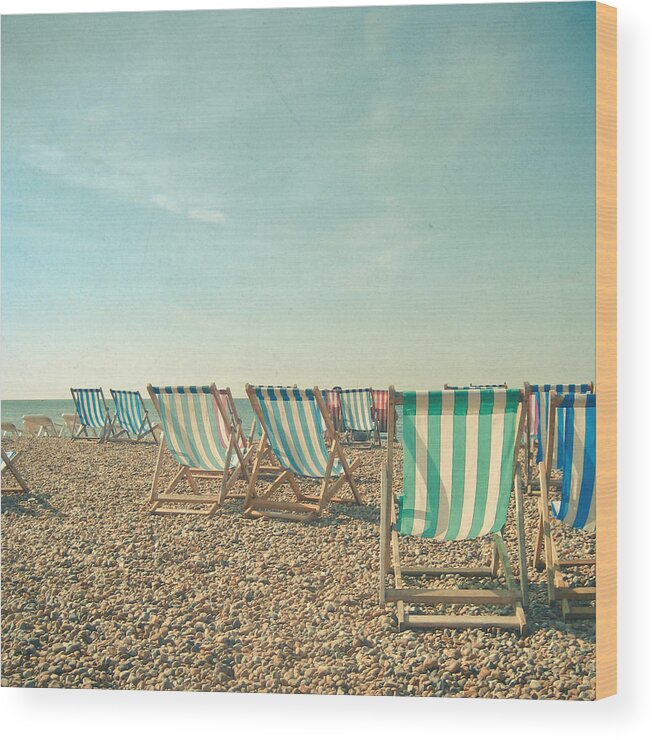 Beach Wood Print featuring the photograph A Sea View by Cassia Beck