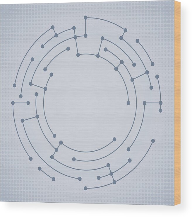 Internet Wood Print featuring the drawing Abstract Circle Data Nodes by Filo