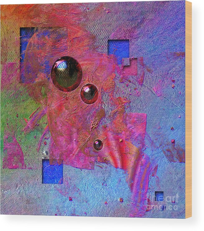 Abstract Wood Print featuring the digital art Abstract messanger by Alexa Szlavics