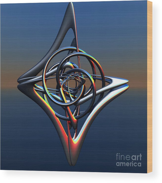 Jwildfire Wood Print featuring the digital art Abstract Metal by Melissa Messick