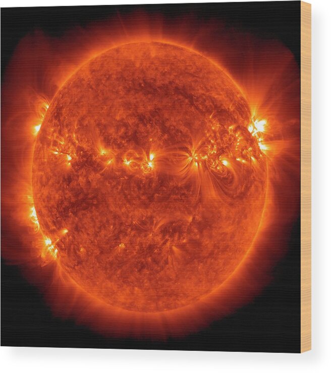 Sun Wood Print featuring the photograph Active Sun by Nasa/sdo/science Photo Library