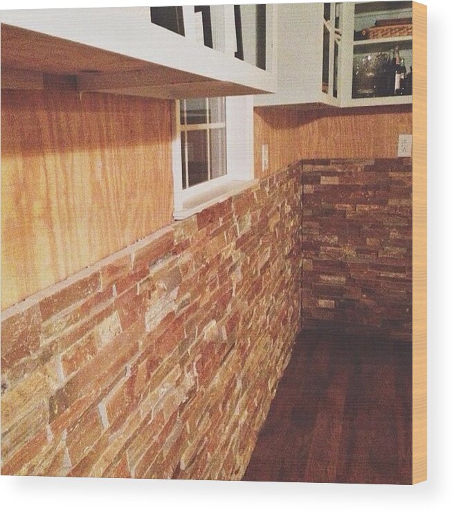  Wood Print featuring the photograph Added Bricks To The Wall🌙 by Ariel Tran