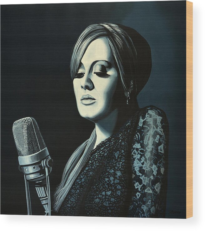 Adele Wood Print featuring the painting Adele 2 by Paul Meijering