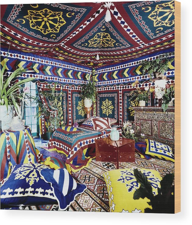 Crafts Wood Print featuring the photograph Afghani Wedding Tent by Horst P. Horst