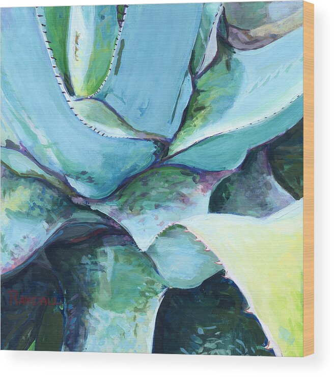 Agave Wood Print featuring the painting Agave by David Randall