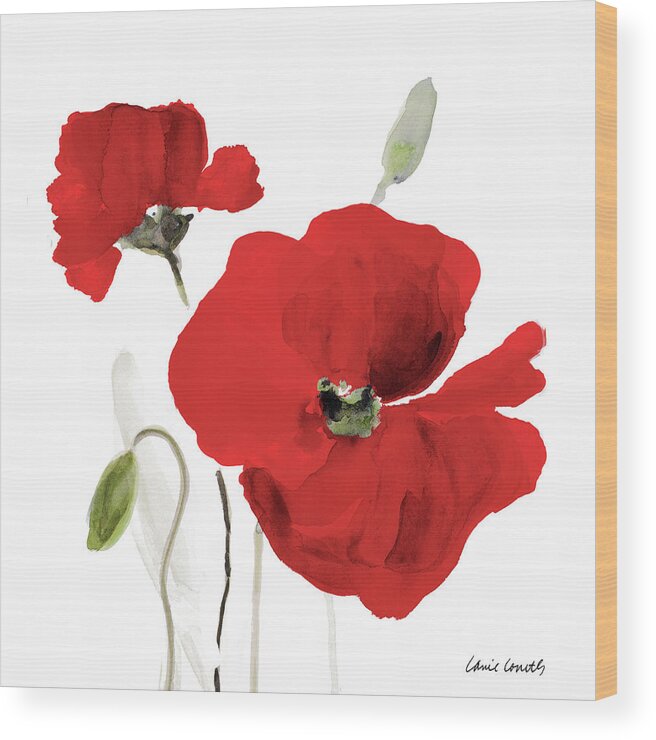 All Wood Print featuring the painting All Red Poppies I by Lanie Loreth