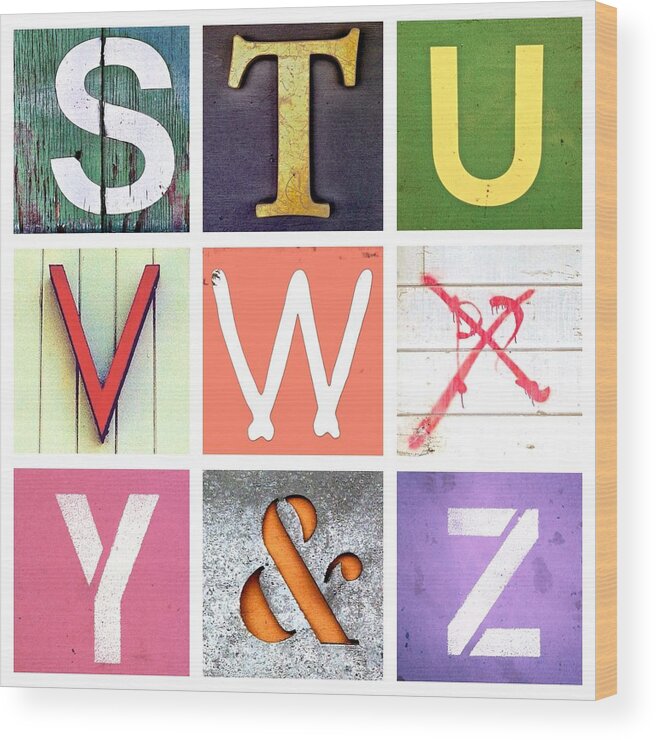  Wood Print featuring the photograph Alphabet Series 3 by Julie Gebhardt