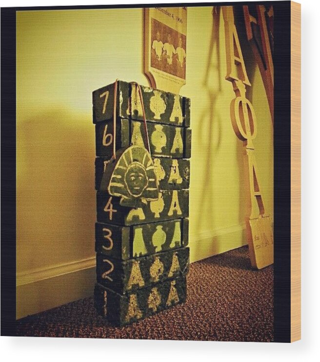 7 Wood Print featuring the photograph #alphaphialpha #sphinxman #legacy by Harvey Christian