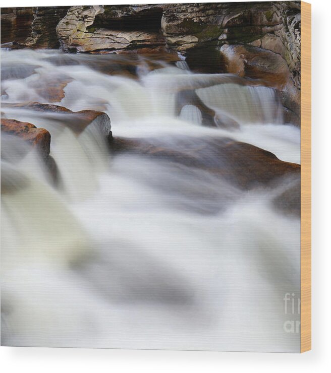 Lower Ammonoosuc Falls Wood Print featuring the photograph Ammonoosuc Cascades by Aaron Whittemore