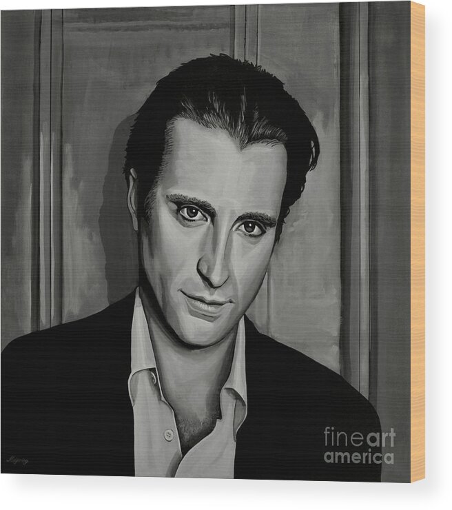 Andy Garcia Wood Print featuring the painting Andy Garcia by Paul Meijering
