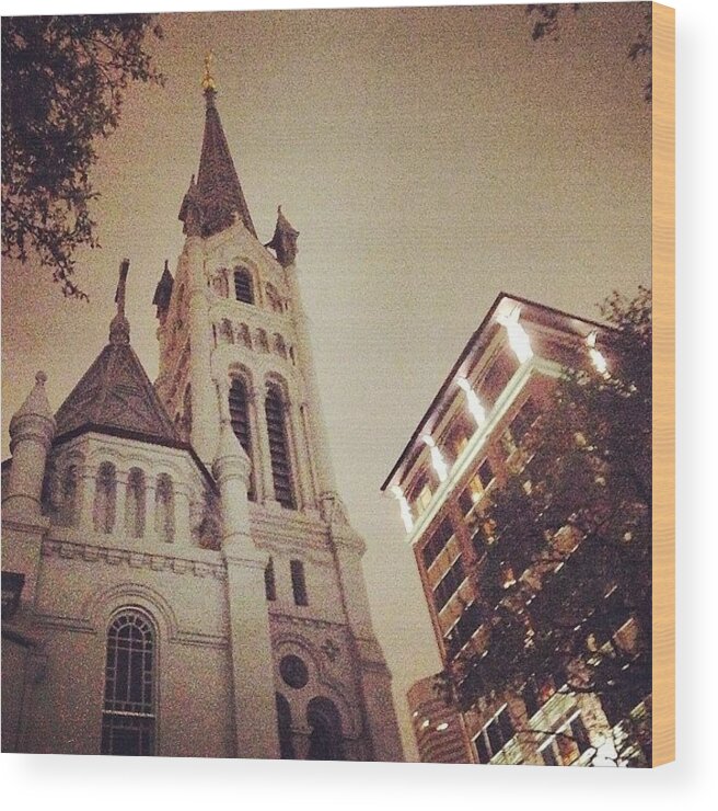 Jhmvt Wood Print featuring the photograph Annunciation Cathedral Looking Ominous by Jimmy Pargas