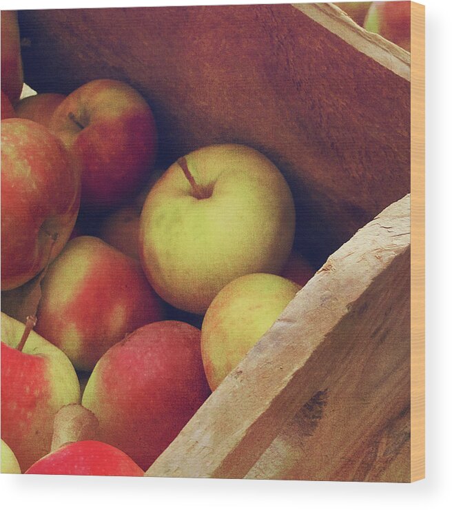 Heap Wood Print featuring the photograph Apples In Wood Crate by Francois Dion