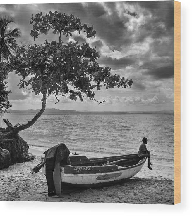Beach Wood Print featuring the photograph Approaching Storm by Peter OReilly